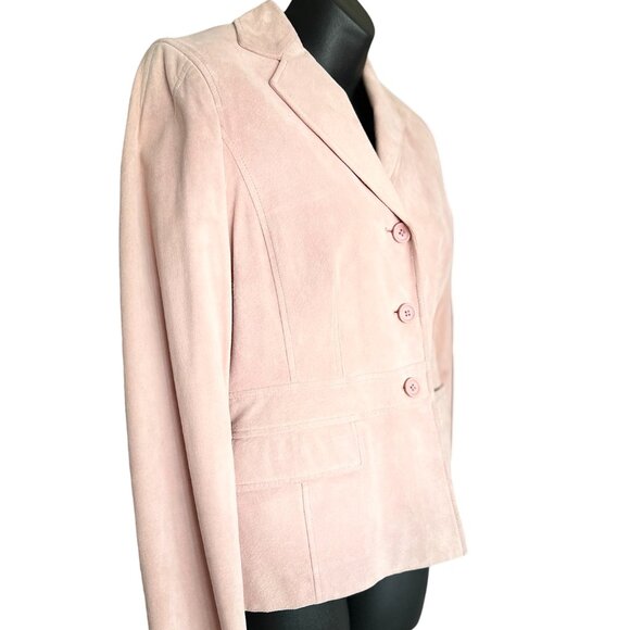 100% Genuine Leather Suede Fully Lined Pink Blazer - Picture 6 of 15